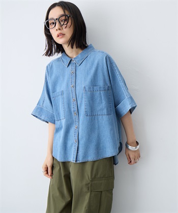anyfee 【anyfee/大きいサイズ】ロールアップオーバーサイズデニムシャツ_subthumb_3
