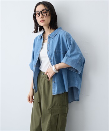 anyfee 【anyfee/大きいサイズ】ロールアップオーバーサイズデニムシャツ_subthumb_5