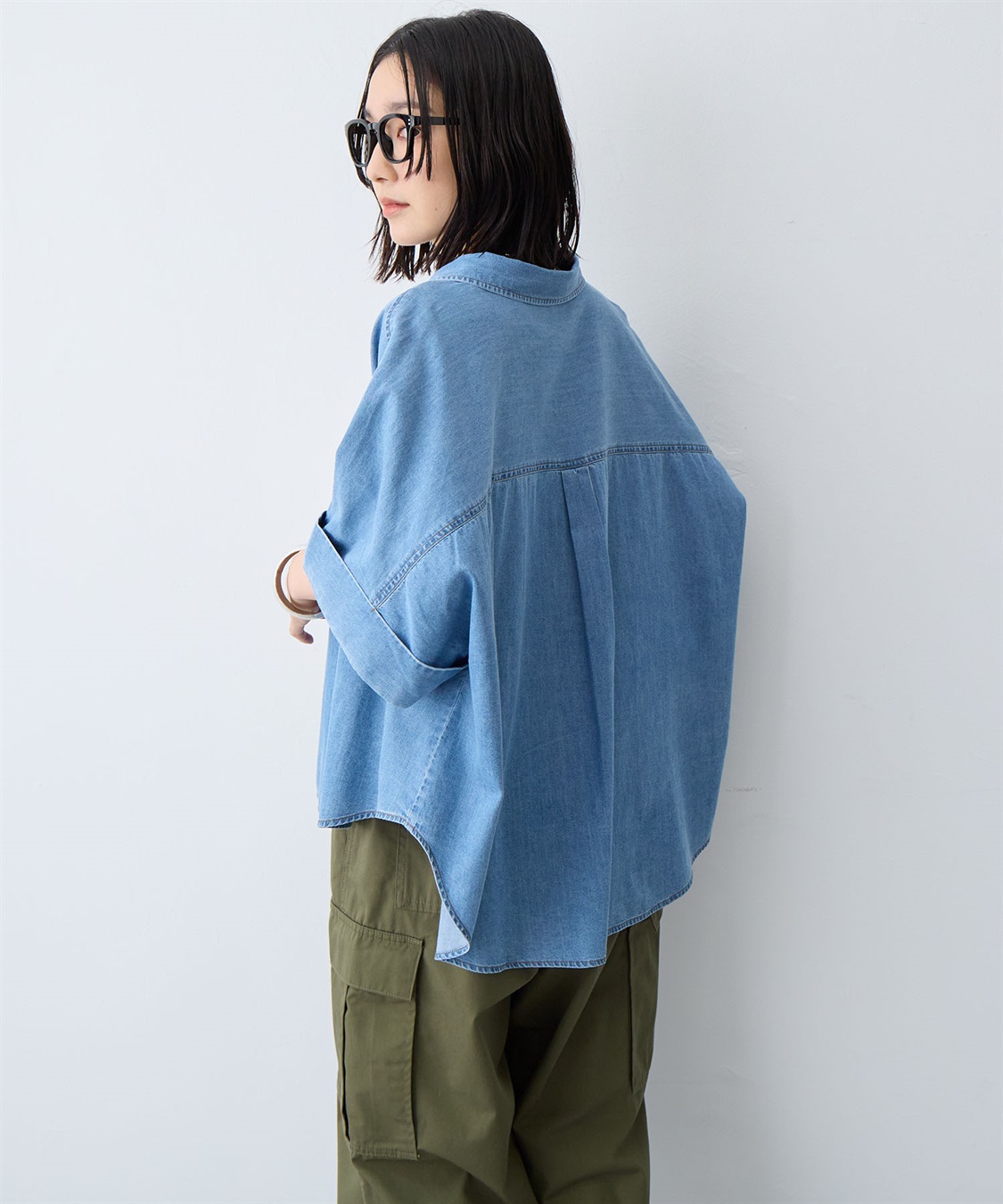 anyfee 【anyfee/大きいサイズ】ロールアップオーバーサイズデニムシャツ_sub_6