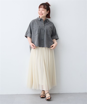 anyfee 【anyfee/大きいサイズ】ロールアップオーバーサイズデニムシャツ_subthumb_20