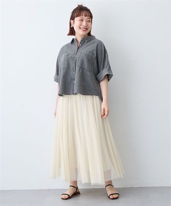 anyfee 【anyfee/大きいサイズ】ロールアップオーバーサイズデニムシャツ_subthumb_22