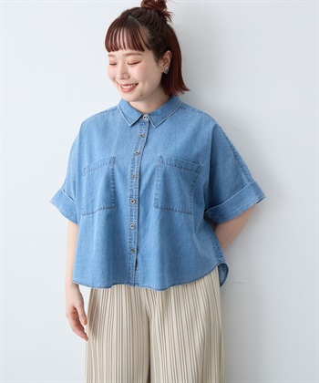 anyfee 【anyfee/大きいサイズ】ロールアップオーバーサイズデニムシャツ_subthumb_24