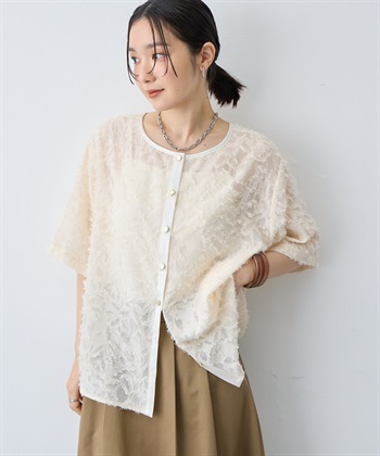 anyfee 【anyfee/大きいサイズ】ニュアンス柄シアージャガードブラウス_subthumb_8