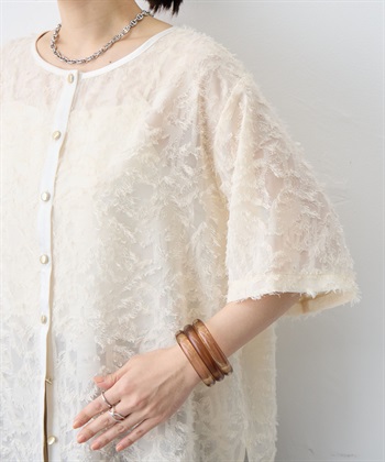 anyfee 【anyfee/大きいサイズ】ニュアンス柄シアージャガードブラウス_subthumb_11