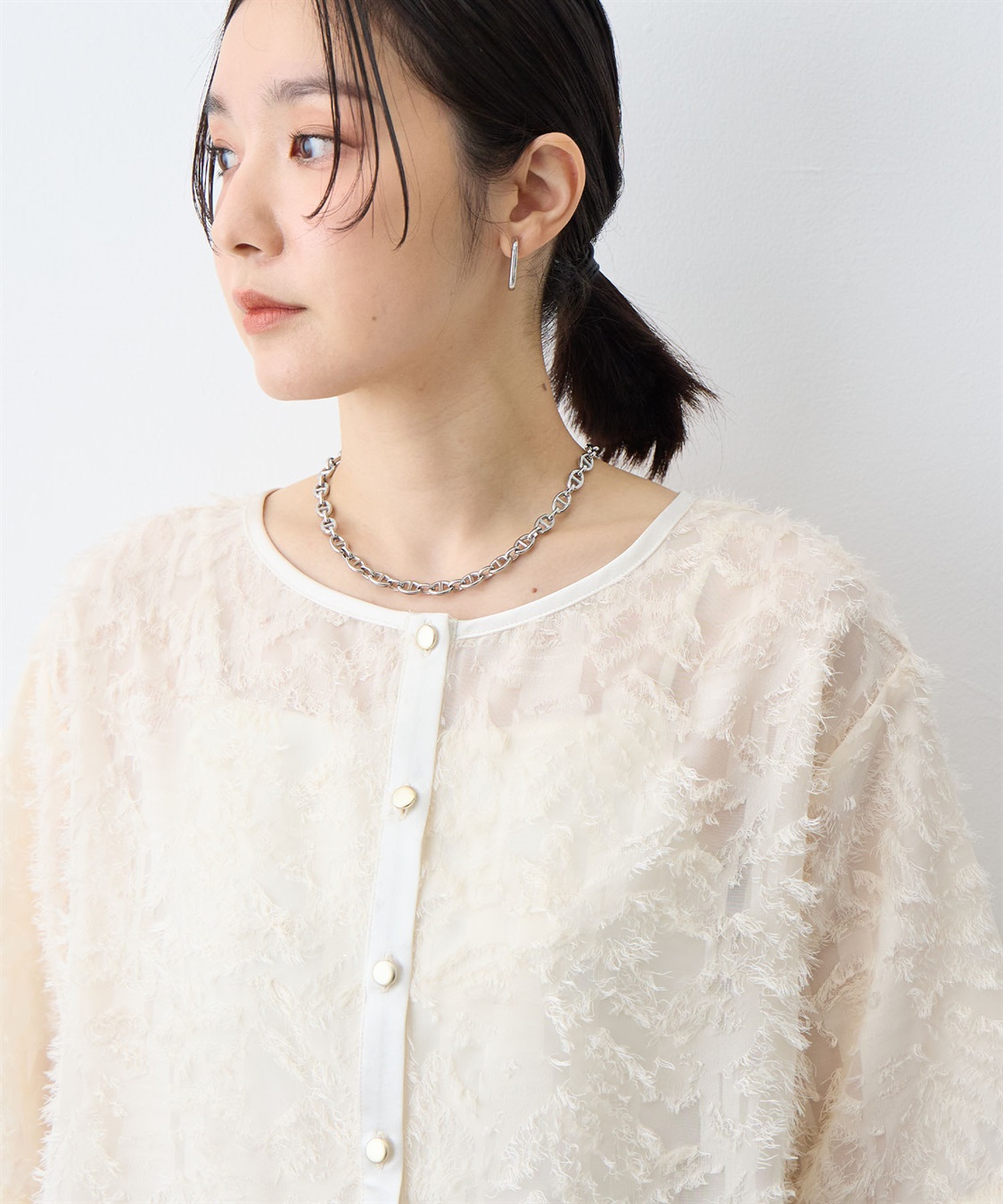 anyfee 【anyfee/大きいサイズ】ニュアンス柄シアージャガードブラウス_sub_12