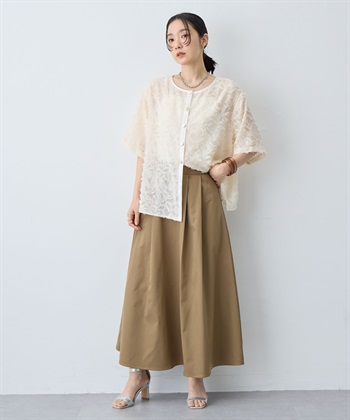 anyfee 【anyfee/大きいサイズ】ニュアンス柄シアージャガードブラウス_subthumb_15