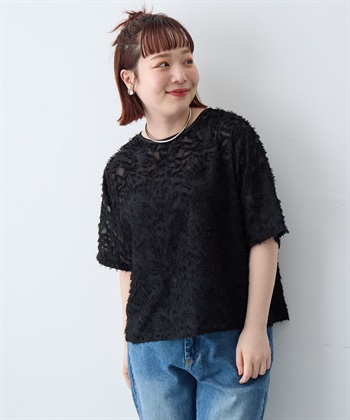 anyfee 【anyfee/大きいサイズ】ニュアンス柄シアージャガードブラウス_subthumb_18