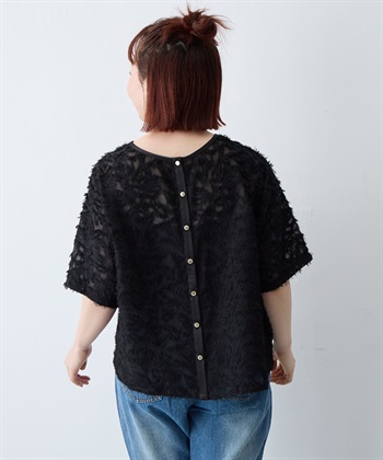 anyfee 【anyfee/大きいサイズ】ニュアンス柄シアージャガードブラウス_subthumb_23