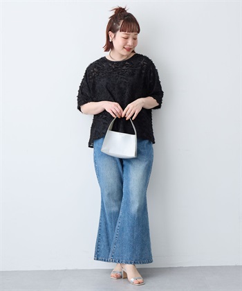 anyfee 【anyfee/大きいサイズ】ニュアンス柄シアージャガードブラウス_subthumb_26