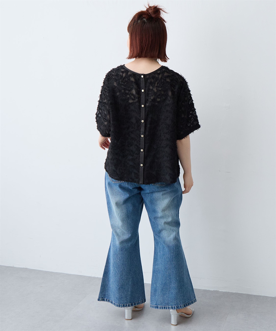 anyfee 【anyfee/大きいサイズ】ニュアンス柄シアージャガードブラウス_sub_28