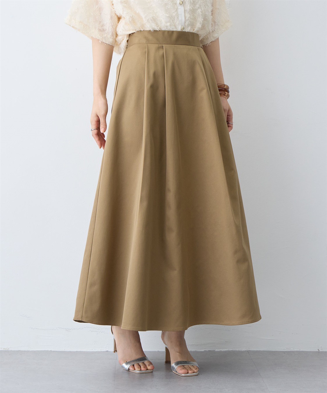 anyfee 【anyfee/大きいサイズ】タックフレアスカート（2026SS）_sub_4