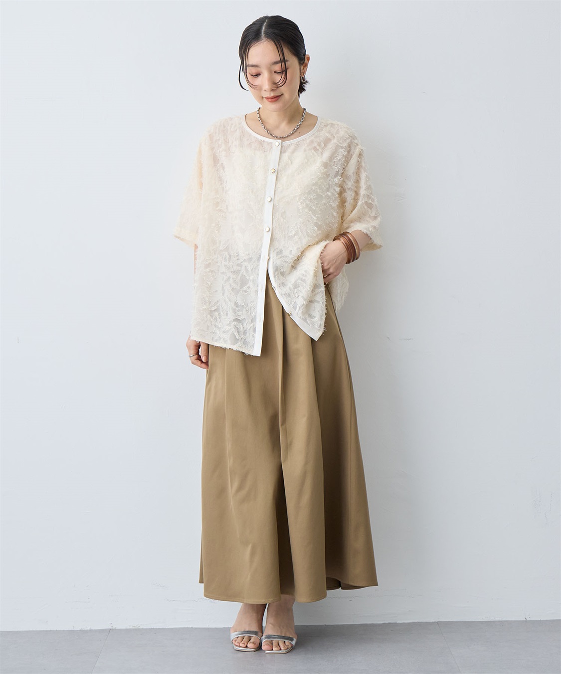 anyfee 【anyfee/大きいサイズ】タックフレアスカート（2026SS）_sub_9