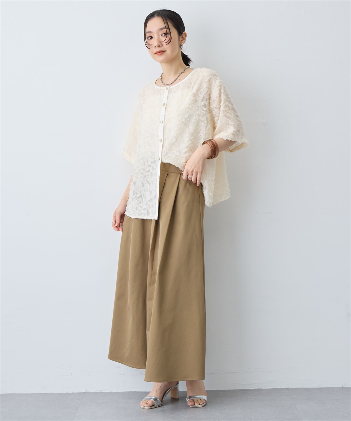 anyfee 【anyfee/大きいサイズ】タックフレアスカート（2026SS）_sub_13