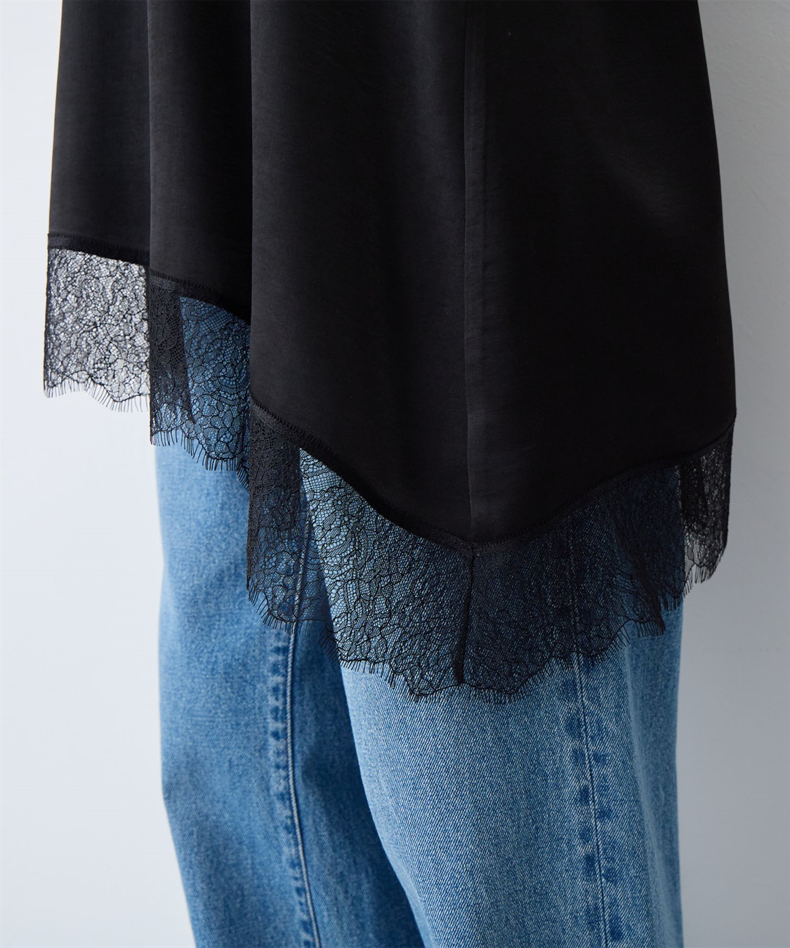 anyfee 【anyfee/大きいサイズ】サテンアシメレースキャミソール/チュニック（2026SS）_sub_9