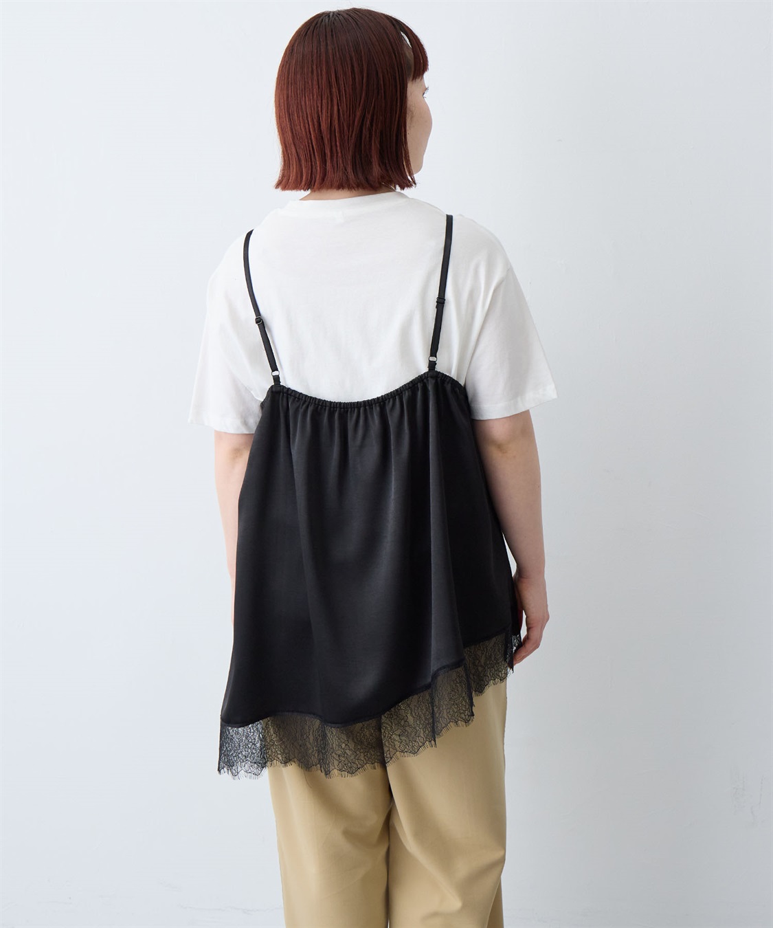 anyfee 【anyfee/大きいサイズ】サテンアシメレースキャミソール/チュニック（2026SS）_sub_22