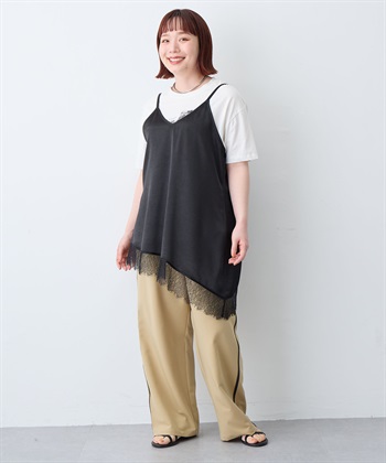 anyfee 【anyfee/大きいサイズ】サテンアシメレースキャミソール/チュニック（2026SS）_subthumb_23