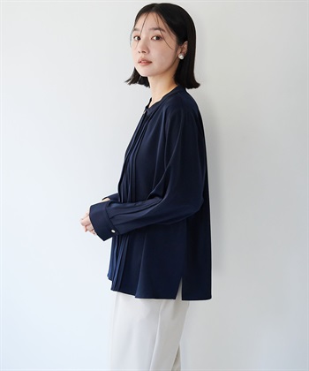 anyfee 【anyfee/大きいサイズ】ピーチサテン風ピンタックブラウス《セレモニー/オケージョン》_subthumb_4