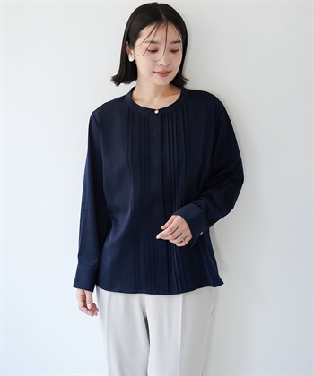 anyfee 【anyfee/大きいサイズ】ピーチサテン風ピンタックブラウス《セレモニー/オケージョン》_subthumb_5