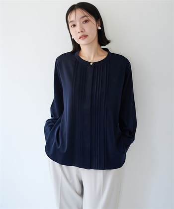 anyfee 【anyfee/大きいサイズ】ピーチサテン風ピンタックブラウス《セレモニー/オケージョン》_subthumb_6