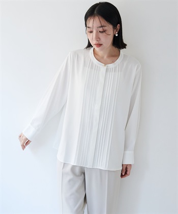 anyfee 【anyfee/大きいサイズ】ピーチサテン風ピンタックブラウス《セレモニー/オケージョン》_subthumb_13