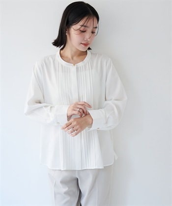 anyfee 【anyfee/大きいサイズ】ピーチサテン風ピンタックブラウス《セレモニー/オケージョン》_subthumb_14