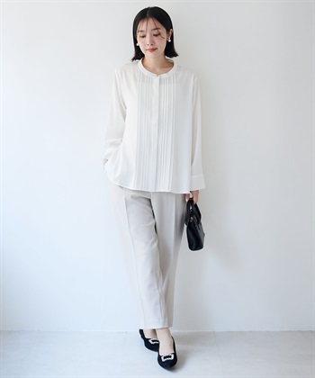 anyfee 【anyfee/大きいサイズ】ピーチサテン風ピンタックブラウス《セレモニー/オケージョン》_subthumb_16