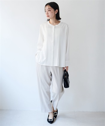 anyfee 【anyfee/大きいサイズ】ピーチサテン風ピンタックブラウス《セレモニー/オケージョン》_subthumb_19