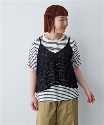 anyfee 【anyfee/大きいサイズ】クロシェ風ニットビスチェ&Tシャツセット_subthumb_3