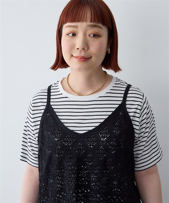 anyfee 【anyfee/大きいサイズ】クロシェ風ニットビスチェ&Tシャツセット_subthumb_7