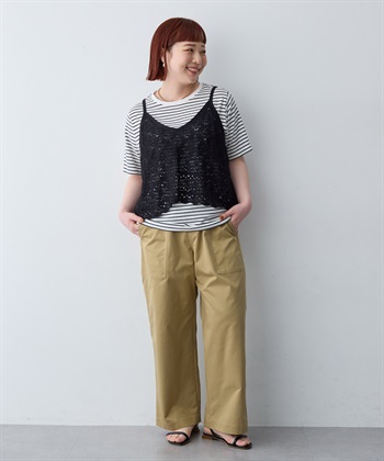 anyfee 【anyfee/大きいサイズ】クロシェ風ニットビスチェ&Tシャツセット_subthumb_11