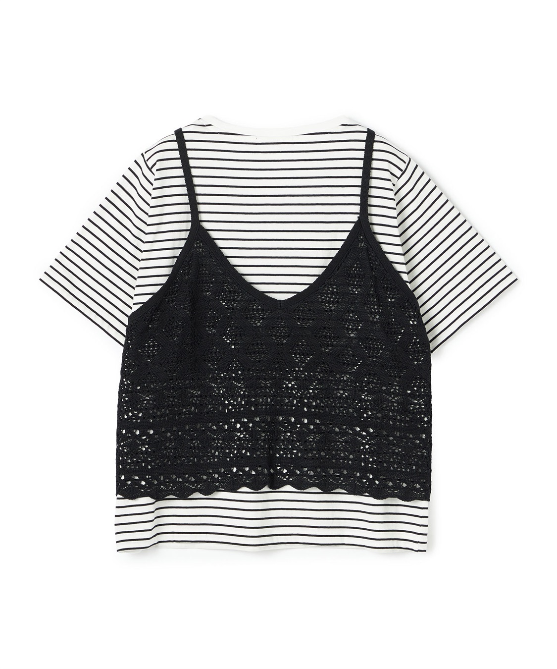 anyfee 【anyfee/大きいサイズ】クロシェ風ニットビスチェ&Tシャツセット_sub_19