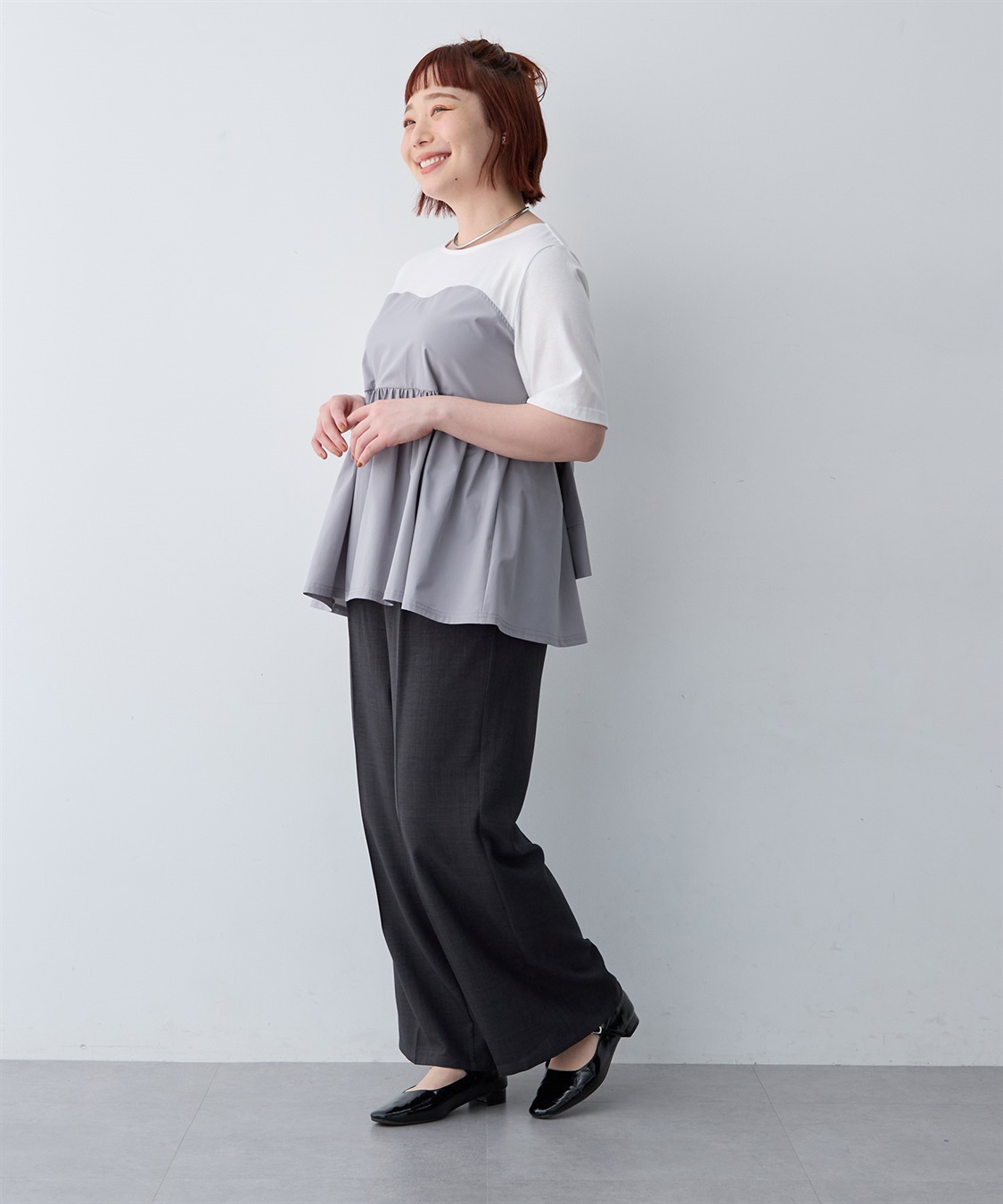 anyfee 【anyfee/大きいサイズ】シャツビスチェ巻き風プルオーバー_sub_11