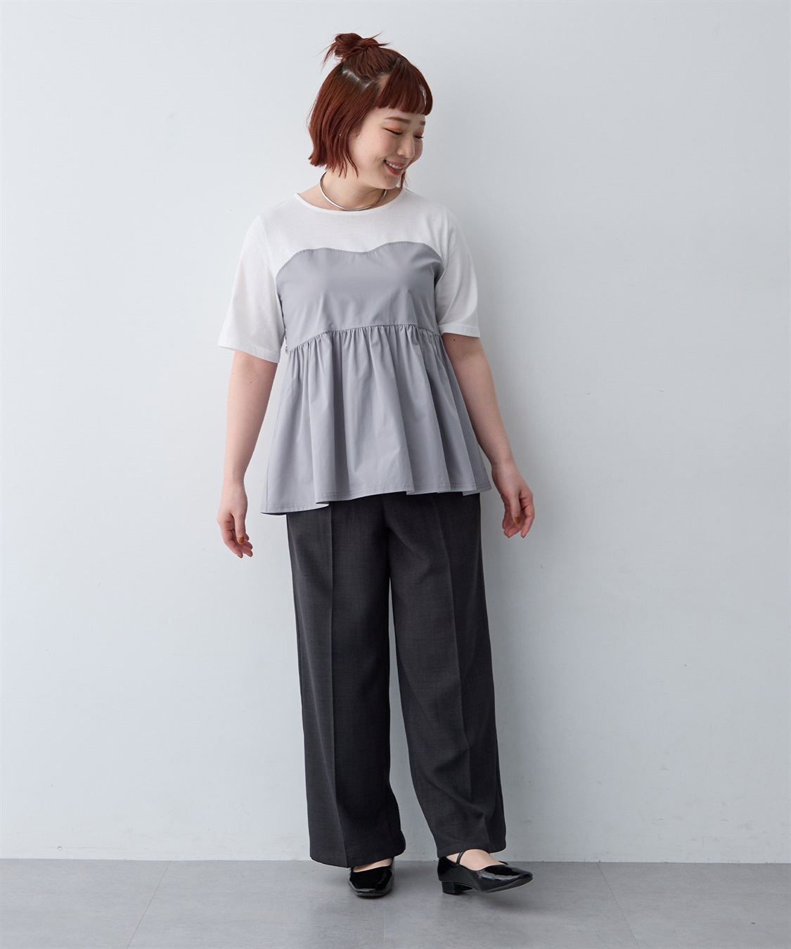 anyfee 【anyfee/大きいサイズ】シャツビスチェ巻き風プルオーバー_sub_12