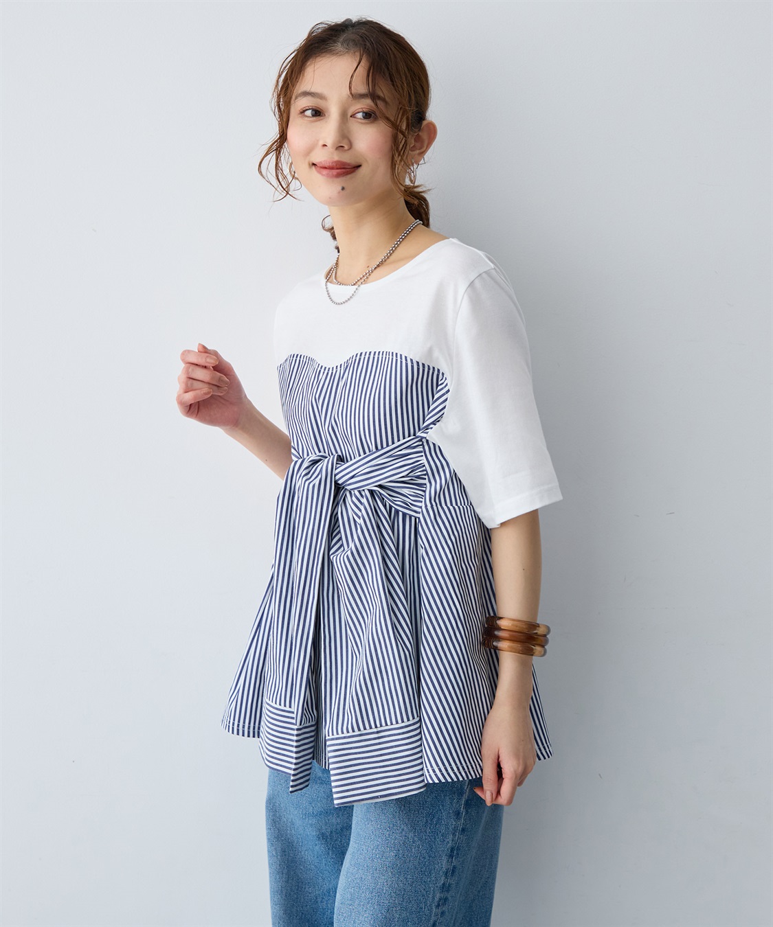 anyfee 【anyfee/大きいサイズ】シャツビスチェ巻き風プルオーバー_sub_14