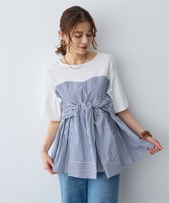 anyfee 【anyfee/大きいサイズ】シャツビスチェ巻き風プルオーバー_subthumb_16