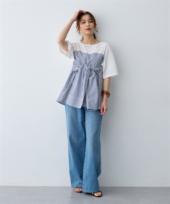 anyfee 【anyfee/大きいサイズ】シャツビスチェ巻き風プルオーバー_subthumb_19