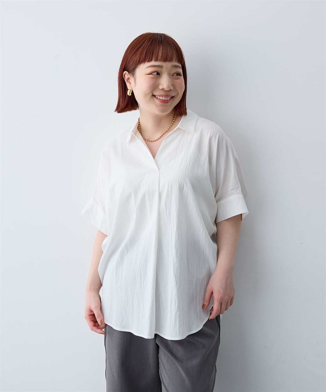 anyfee 【anyfee/大きいサイズ】ドルマンスキッパーブラウス_sub_1