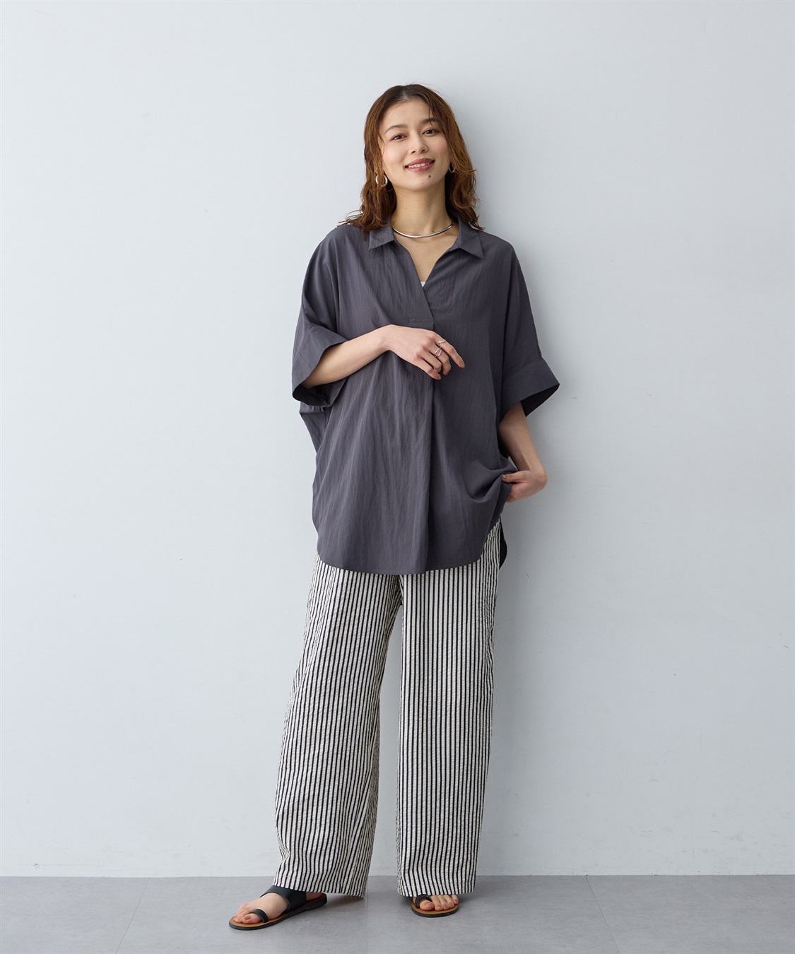 anyfee 【anyfee/大きいサイズ】ドルマンスキッパーブラウス_sub_8