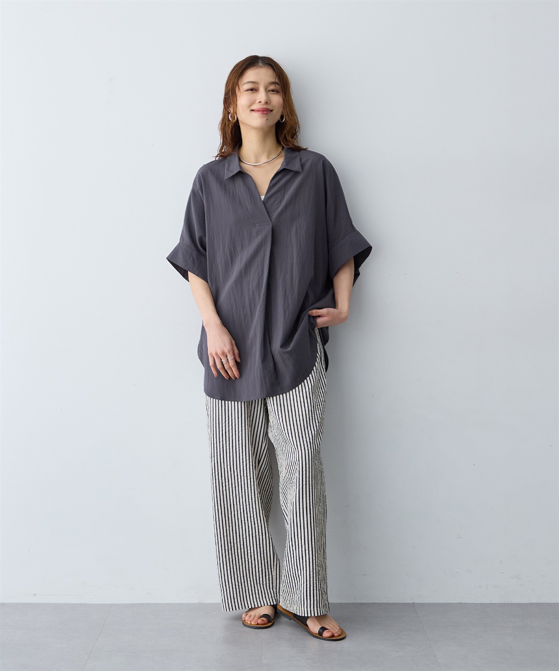 anyfee 【anyfee/大きいサイズ】ドルマンスキッパーブラウス_sub_10