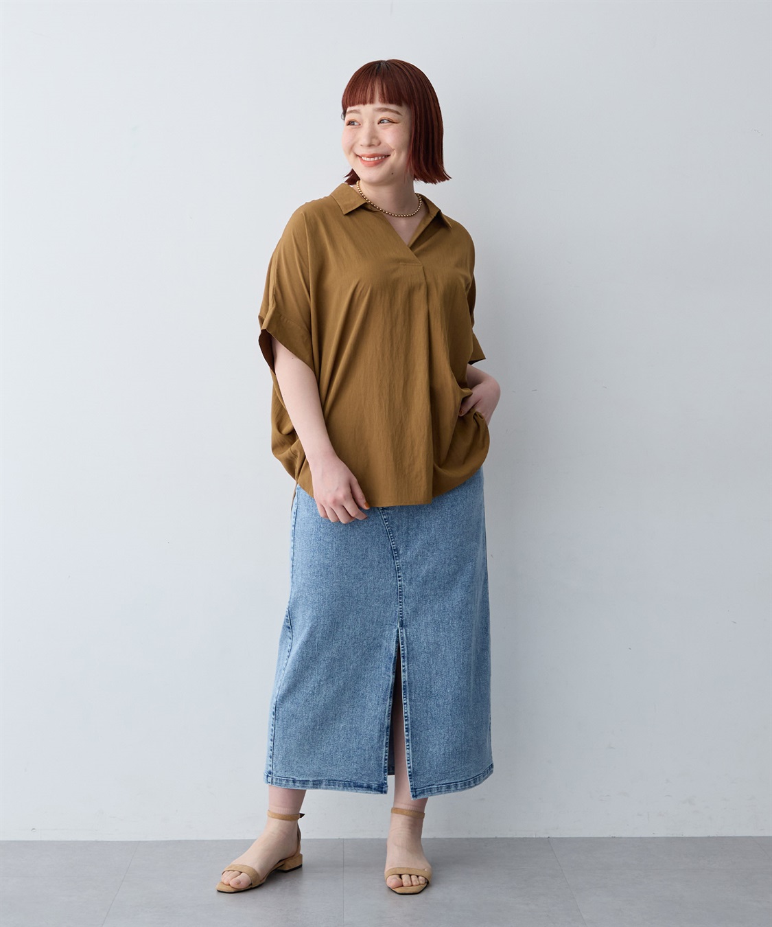 anyfee 【anyfee/大きいサイズ】ドルマンスキッパーブラウス_sub_20