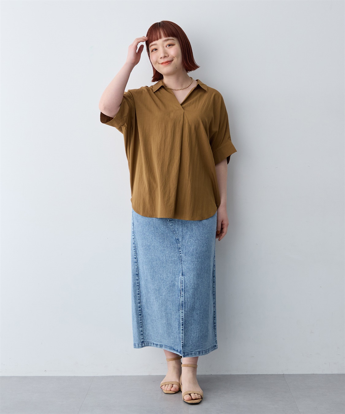 anyfee 【anyfee/大きいサイズ】ドルマンスキッパーブラウス_sub_21