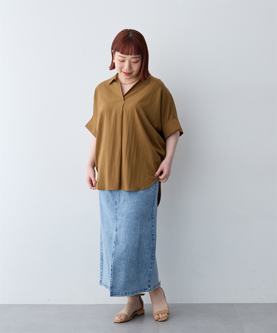 anyfee 【anyfee/大きいサイズ】ドルマンスキッパーブラウス_sub_22