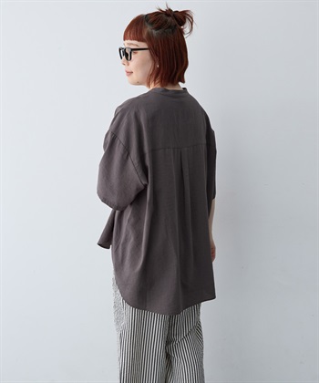 anyfee 【anyfee/大きいサイズ】ノーカラーゆるチュニックシャツ_subthumb_5