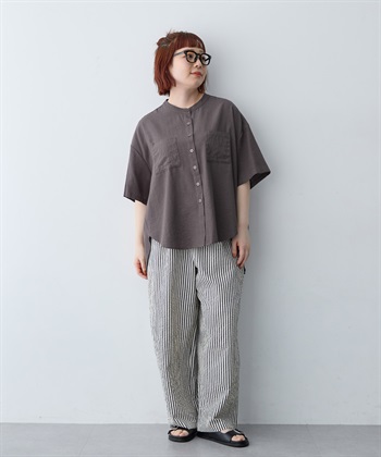 anyfee 【anyfee/大きいサイズ】ノーカラーゆるチュニックシャツ_subthumb_7