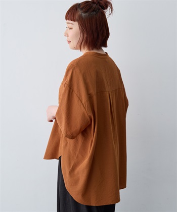 anyfee 【anyfee/大きいサイズ】ノーカラーゆるチュニックシャツ_subthumb_11