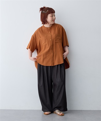 anyfee 【anyfee/大きいサイズ】ノーカラーゆるチュニックシャツ_subthumb_13