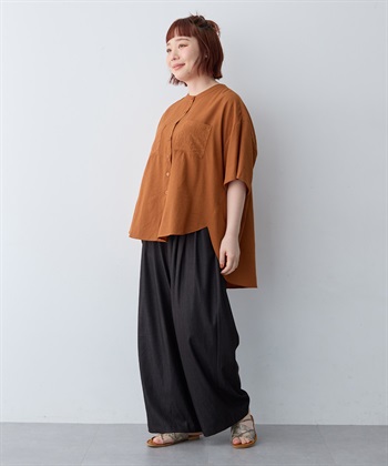 anyfee 【anyfee/大きいサイズ】ノーカラーゆるチュニックシャツ_subthumb_15