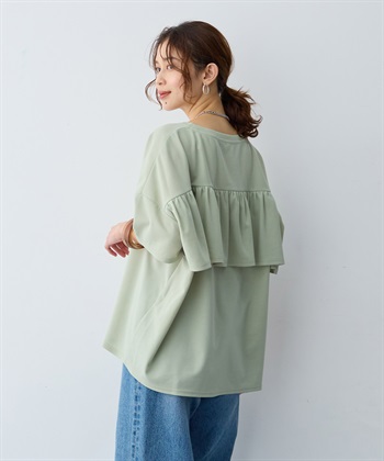 anyfee 【anyfee/大きいサイズ】バックフリルTシャツトップス_subthumb_4