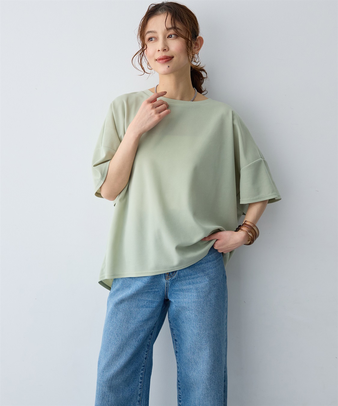anyfee 【anyfee/大きいサイズ】バックフリルTシャツトップス_sub_7