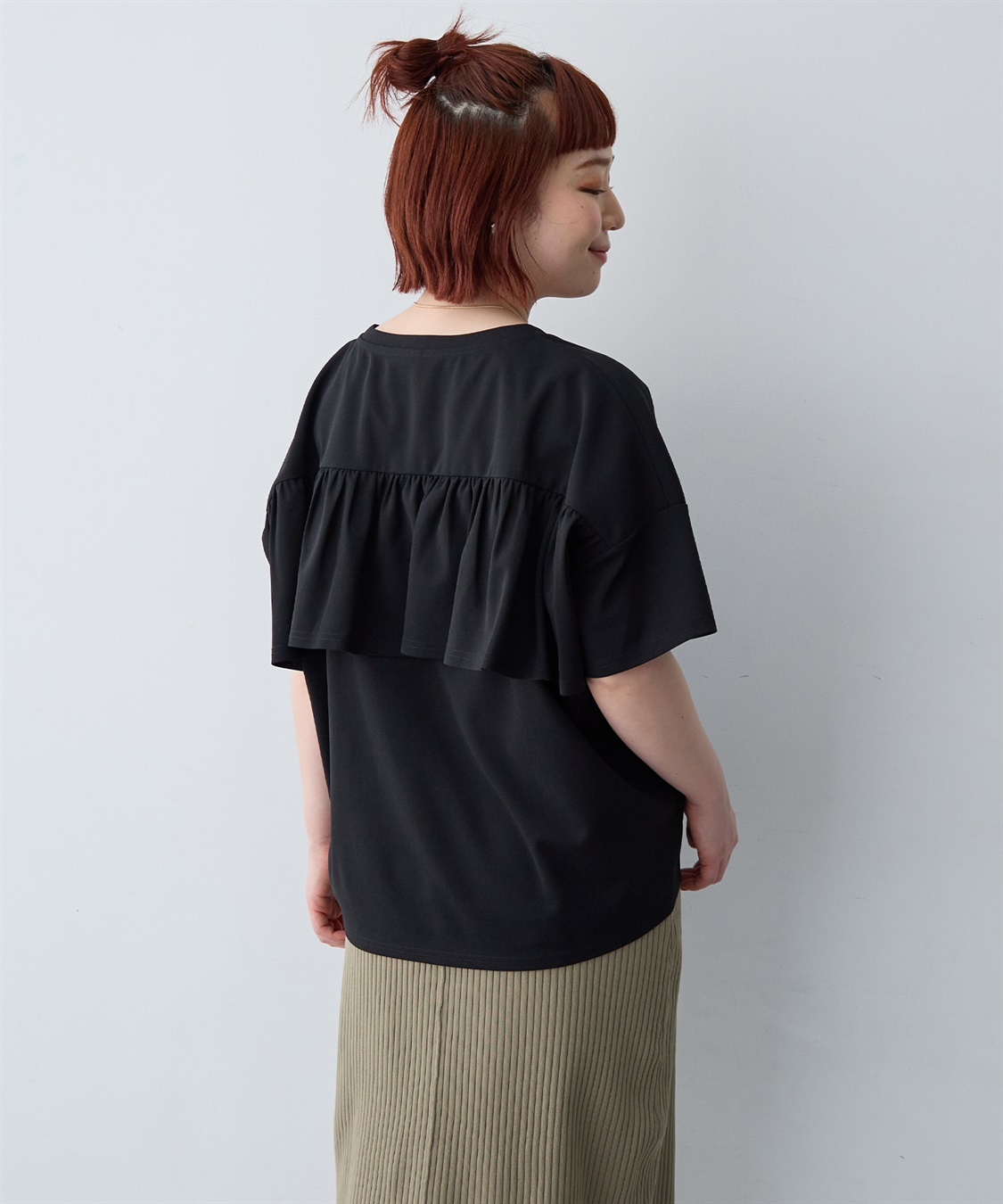 anyfee 【anyfee/大きいサイズ】バックフリルTシャツトップス_sub_13